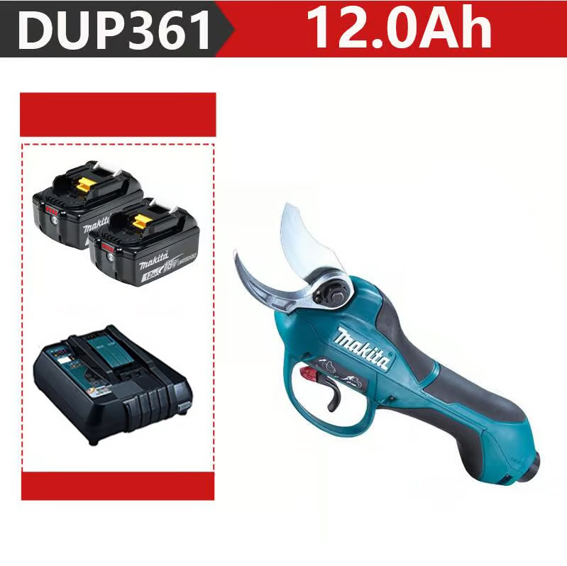 [Nůžky na zahradu Makita DUP361PT2 3000 W + dvě baterie 12,0 Ah 96 V + nabíječka] Výdrž baterie 24 hodin