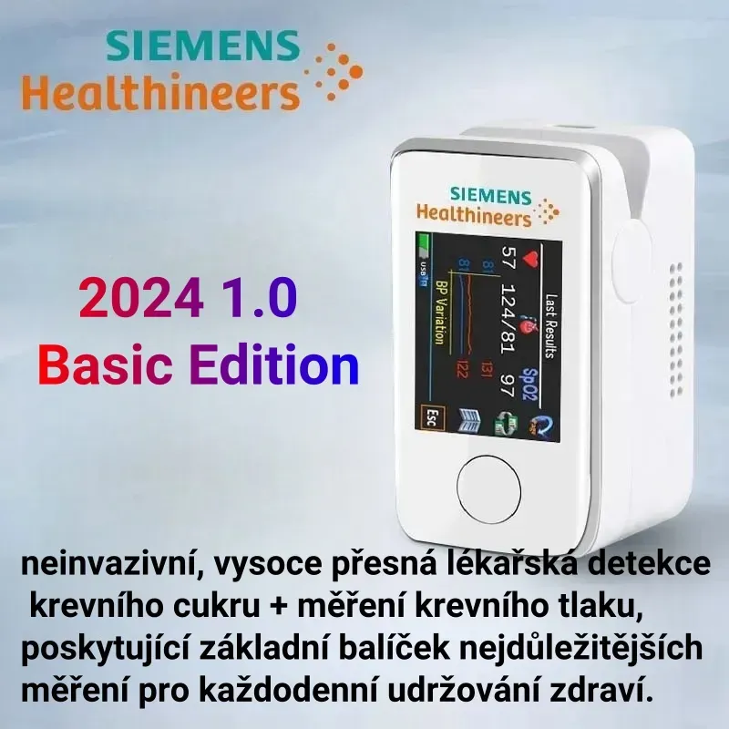 [Neinvazivní multifunkční glukometr] Detekce hladiny glukózy v krvi, detekce srdeční frekvence, detekce tělesné teploty, záznam dat, velký dotykový displej, připojení Bluetooth