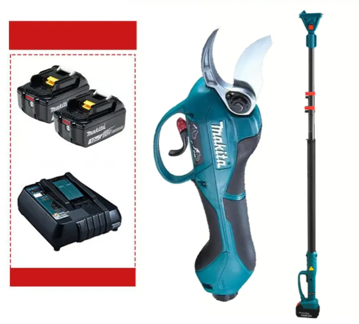 【⚡️2500Kč! 】(1,5m teleskopická tyč) [Makita DUP361PT2 2000W + dvě baterie 48V 6,0Ah + nabíječka] Výdrž baterie: 12 hodin